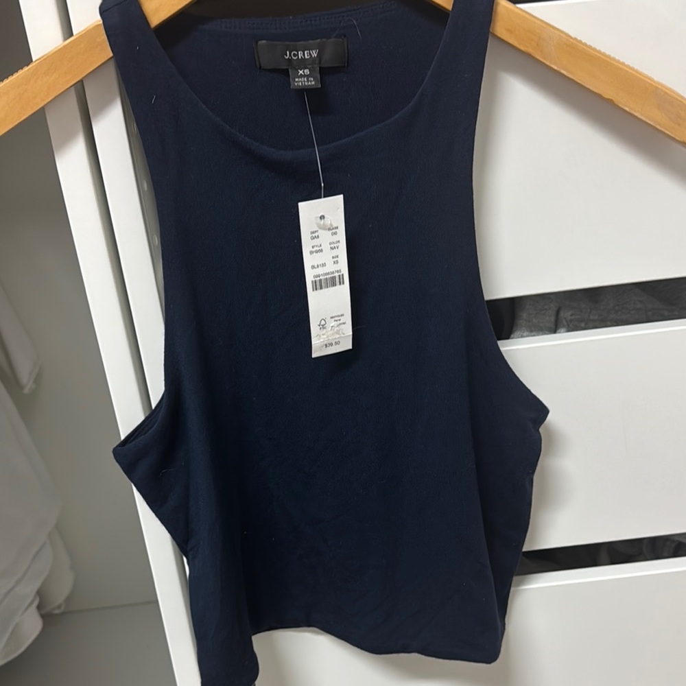 J. Crew Women's high neck Navy Tank Top